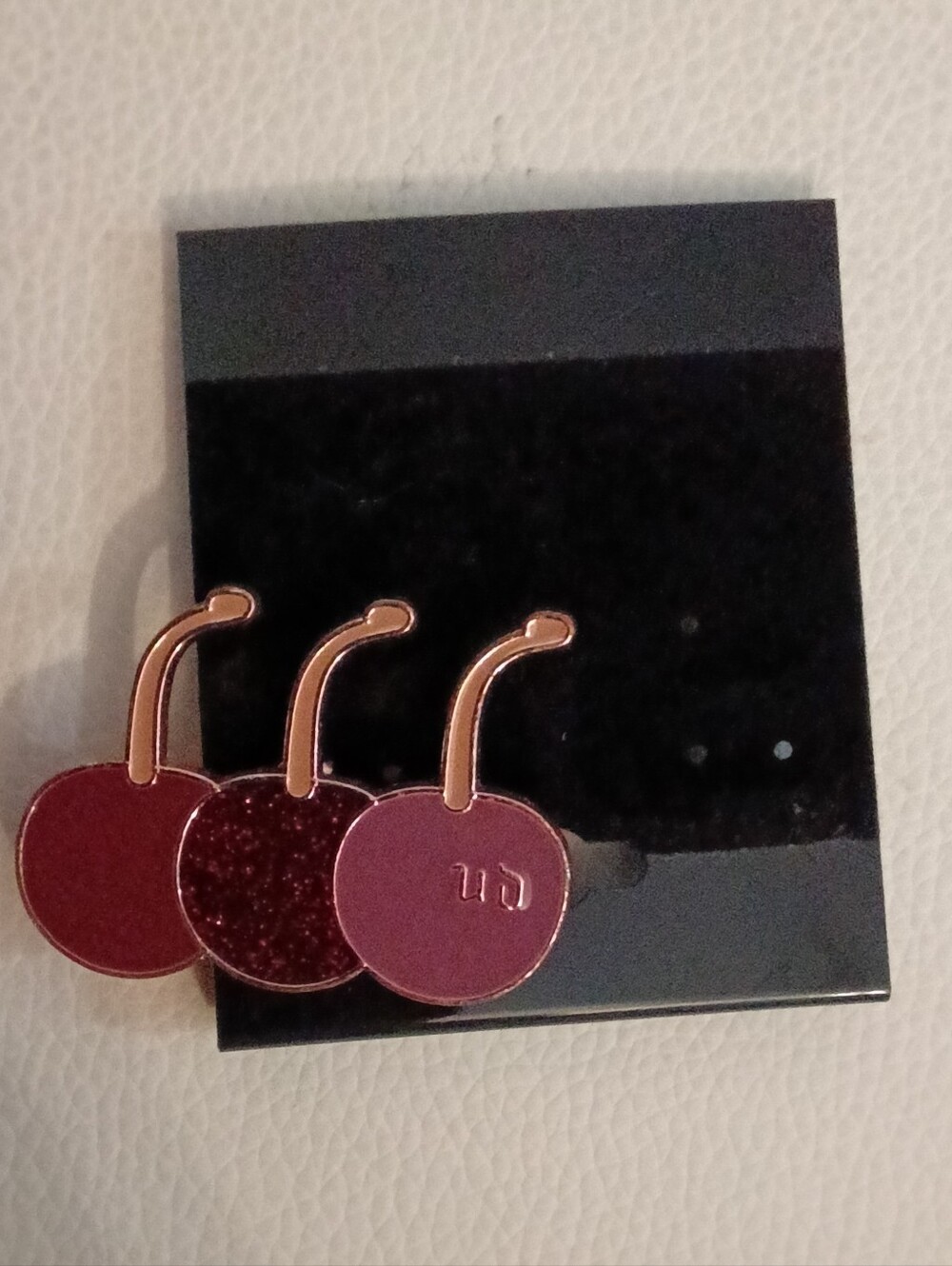 Urban Decay Cherry Trio Enamel Pin/Brooch - Pink and Burgundy